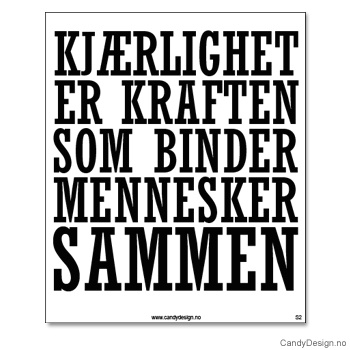 Kjøleskapsmagnet i gummi med visdomsord - Kjærlighet er kraften som binder mennesker sammen