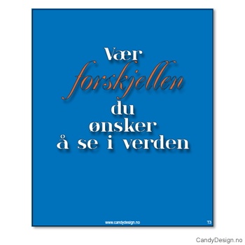 Kjøleskapsmagnet i gummi med visdomsord - Vær forskjellen du ønsker å se i verden