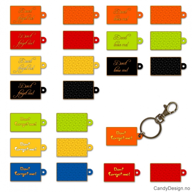 Assorted keychains in soft PVC Don't forget me