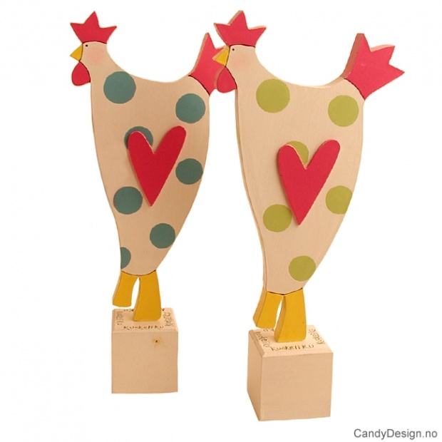 1 Høne stor - assorterte farger blå eller grønn