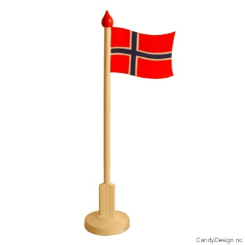 Large souvenir flagpole with the Norwegian flag