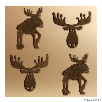 Moose magnets in wood assorted