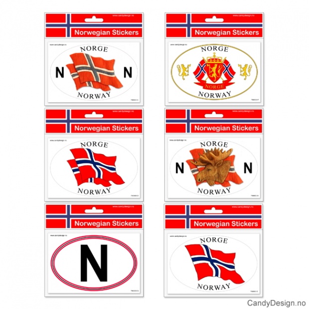 Oval stickers for cars assorted