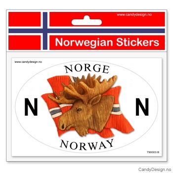 Oval stickers for cars - Flags and moosehead