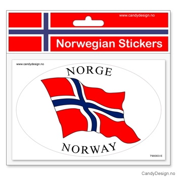 Enkeltflagg - ovalt klistremerke for bil