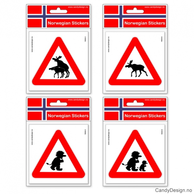 Hazard signs stickers - assorted