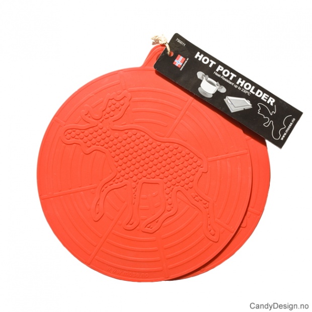 Grytelapper i silikon med elg