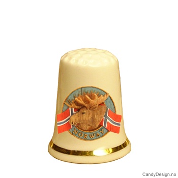 Thimbles with moose and Norwegian flag motif