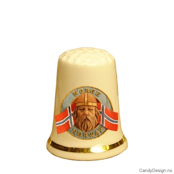 Thimbles with vikinghead and Norwegian flag motif