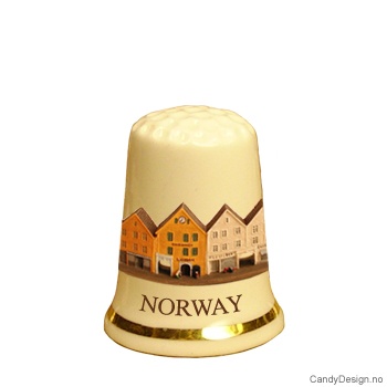 Fingerbøl med Bryggen i Bergen motiv