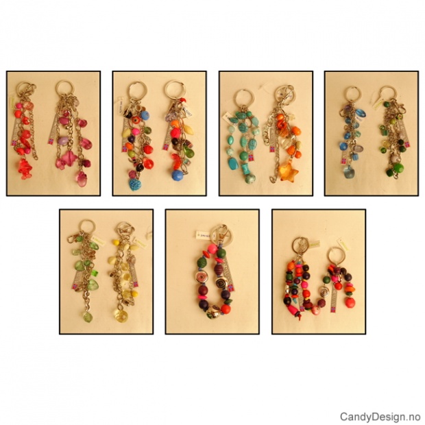 Keychain jewelry with Norway and flag - assorted