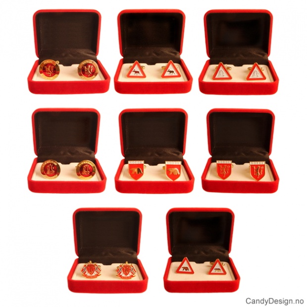 Assorted cufflinks with Norwegian motifs