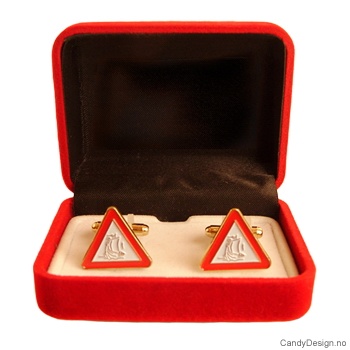 Cufflinks with Norwegian motif - Vikingship warning sign