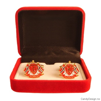 Mansjettknapper - Riksvåpen med flagg