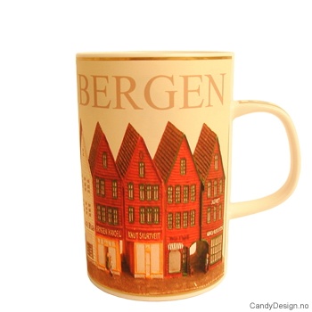 Krus med Norske motiv - Bryggen i Bergen