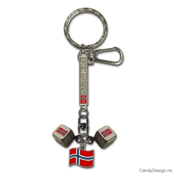 Nøkkelring - Flagg og terninger og Norge