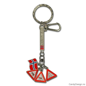 Nøkkelring - Flagg, skilt og Norge