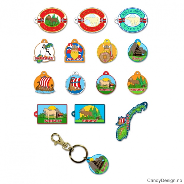 Keychains with Norway in silicone - Assorted