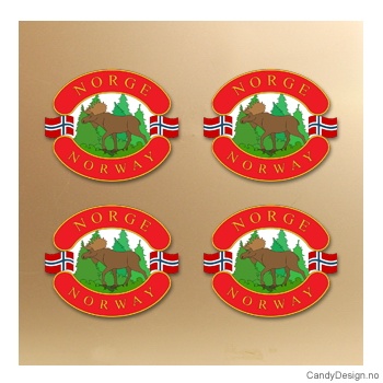 Magnet i silikon med Norway - Oval med elg