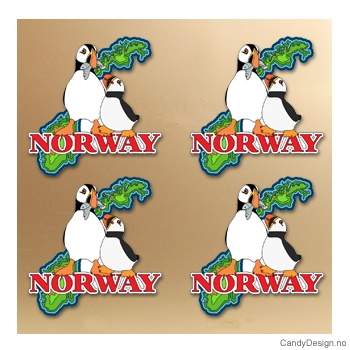 Silicone magnets with Norway - Puffin bird