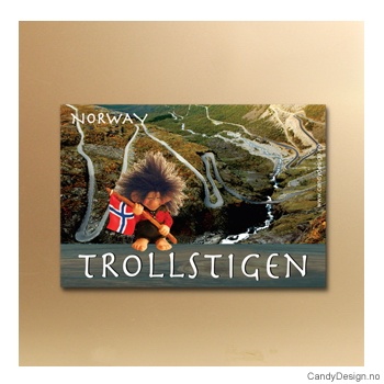 Trollstigen suvenir metallmagnet