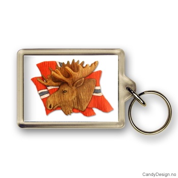 Norske flagg i vinden suvenir nøkkelring