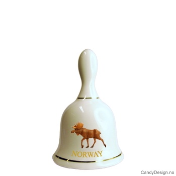 Large souvenir bell with Norwegian motif  Moose