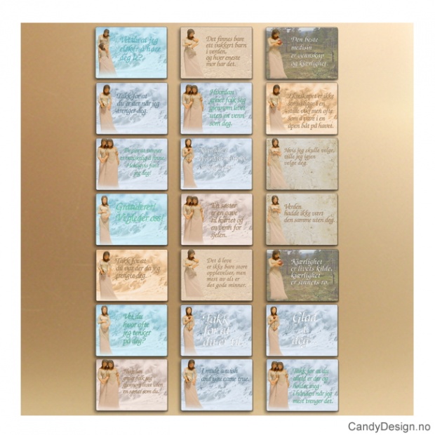 Assorted metal magnets with female figures and text