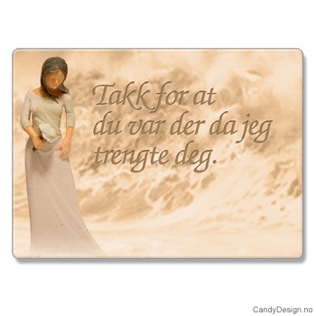 Metallmagneter med kvinnefigurer og tekst - Takk for at du var der da jeg trengte deg.