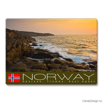 Metallmagneter med Norske naturbilder - Fjæresteiner i peach