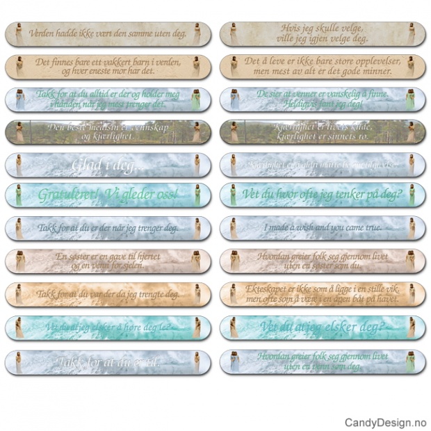 Nailfiles with female figure and text - Assorted