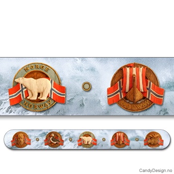 Souvenir nailfile with Norwegian motif  Round wooden