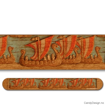 Souvenir nailfile with Norwegian motif  Armada of vikingships