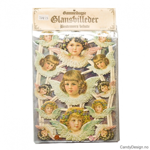 Scraps/ die cuts with angels and glitter