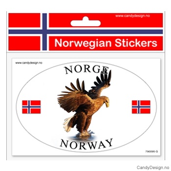 Ovalt klistremerke for bil med ørn