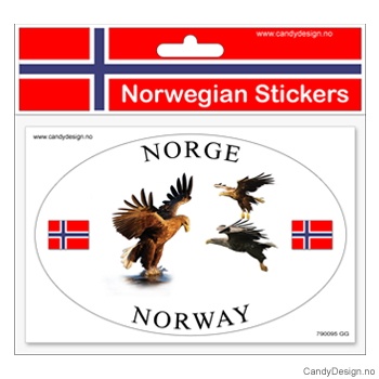 Ovalt klistremerke for bil med ørner