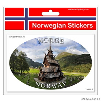 Oval sticker for cars with stavechurch