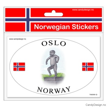 Ovalt klistremerke for bil med Sinnataggen