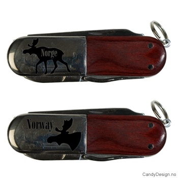 Assorted pocket knifes with moose motifs