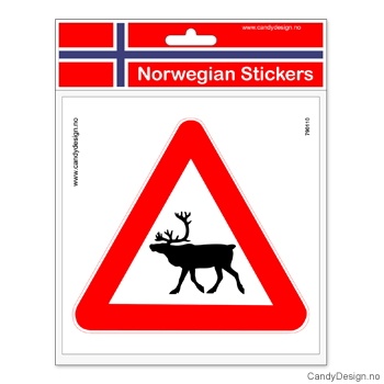 Sticker - Reindeer in hazard sign
