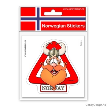 Sticker - Happy viking in hazard sign