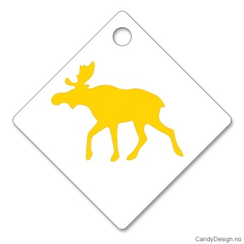 Hengende firkantet refleks med gul elg