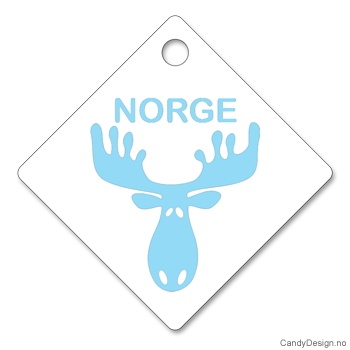 Hengende firkantet refleks med blått elghode