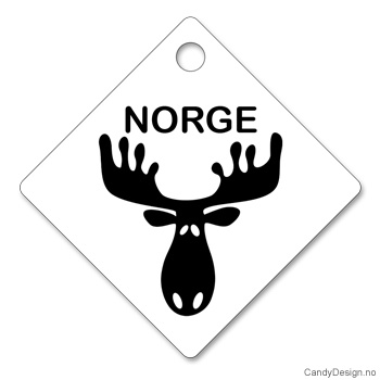 Hengende firkantet refleks med sort elghode