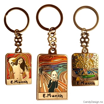 Edvard Munch metal keychains in color assorted