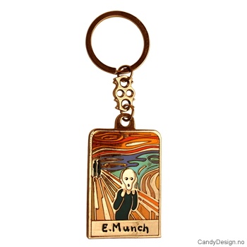 Edvard Munch Skrik metall nøkkelringer i farger 12 stk.