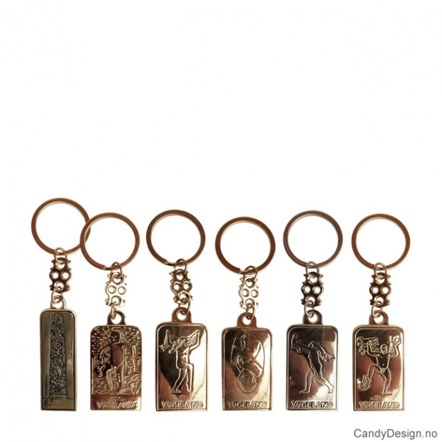 Gustav Vigeland metal keychains assorted