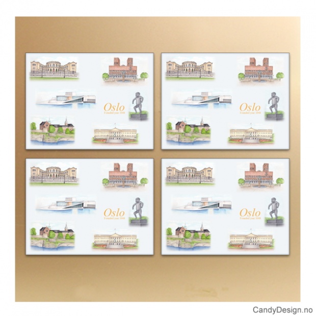 Oslo suvenir metallmagneter