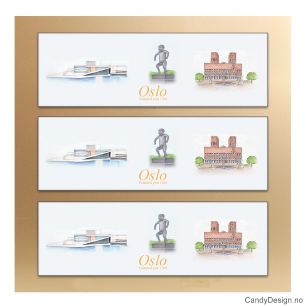 Oslo suvenir metallmagneter
