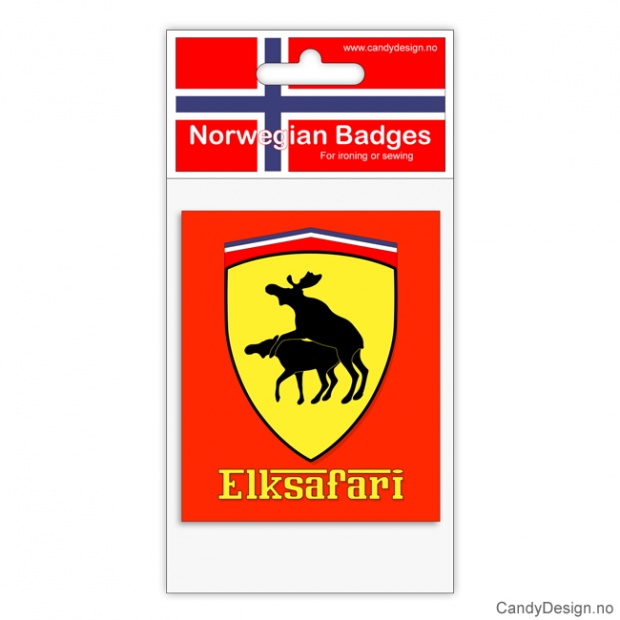 Broderte suvenir jakkemerke med to elger